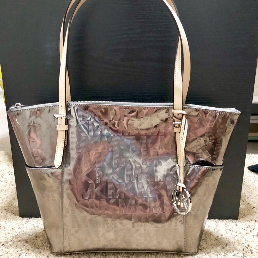 Michael Kors Signature Mirror Metallic Tote
